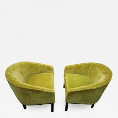 Harvey Probber Fabulous Pair Harvey Probber Style Barrel Back Lounge Chairs Mid century Modern - 1750262