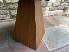 Harvey Probber Fantastic Pair Harvey Probber style Triangular Walnut Base Stools Mid Century - 4159942
