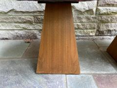 Harvey Probber Fantastic Pair Harvey Probber style Triangular Walnut Base Stools Mid Century - 4159977