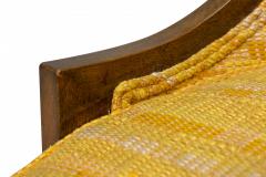 Harvey Probber Gondola Mahogany and Gold Woven Upholstery Pull Up Side Chair - 2789692