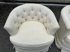 Harvey Probber Handsome Pair Harvey Probber style Tufted Barrel Back Lounge Chair - 3983185