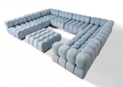 Harvey Probber Harvey Probber 9 Seat Deep Tuft Sectional Sofa with Chrome Plinth Base 1970s - 4287991
