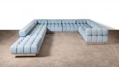 Harvey Probber Harvey Probber 9 Seat Deep Tuft Sectional Sofa with Chrome Plinth Base 1970s - 4287995