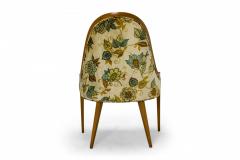 Harvey Probber Harvey Probber American Floral Print Gondola Mahogany Pull Up Side Chairs - 2789354