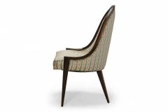 Harvey Probber Harvey Probber American Gondola Mahogany and Striped Upholstery Side Chair - 2789259