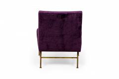 Harvey Probber Harvey Probber American Purple Velour and Brass Slipper Chair - 2789700