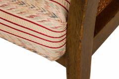 Harvey Probber Harvey Probber American Wood Caning and Striped Upholstery Armchair - 2789619
