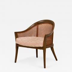 Harvey Probber Harvey Probber American Wood Caning and Striped Upholstery Armchair - 2795095