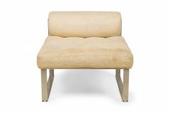 Harvey Probber Harvey Probber AmericanAluminum and Beige FabricSlipper Side Chair - 2792106