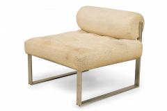 Harvey Probber Harvey Probber AmericanAluminum and Beige FabricSlipper Side Chair - 2792108