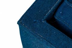 Harvey Probber Harvey Probber AmericanCube Form Blue Textured FabricLounge Armchair - 2792058