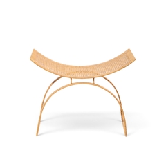 Harvey Probber Harvey Probber Artisan Collection Mid Century Rattan Over Steel Stools Pair - 4753519
