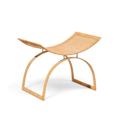 Harvey Probber Harvey Probber Artisan Collection Mid Century Rattan Over Steel Stools Pair - 4753521