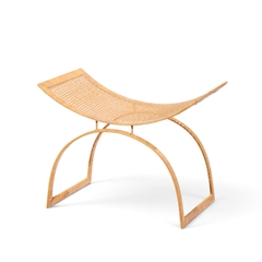 Harvey Probber Harvey Probber Artisan Collection Mid Century Rattan Over Steel Stools Pair - 4753522