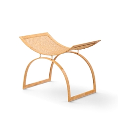 Harvey Probber Harvey Probber Artisan Collection Mid Century Rattan Over Steel Stools Pair - 4753523