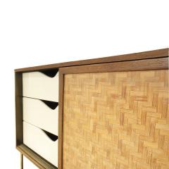 Harvey Probber Harvey Probber Bar Cabinet in Mahagony with Inset Caned Doors 1950s signed  - 975248