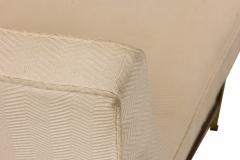 Harvey Probber Harvey Probber Beige Zig Zag Textured Upholstery and Brass Slipper Chairs - 2789477