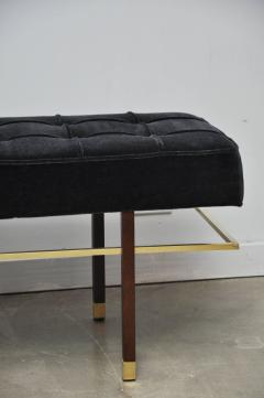 Harvey Probber Harvey Probber Brass Frame Bench in Black Mohair - 622957