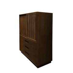 Harvey Probber Harvey Probber Chest of Drawers in Mahogany with Sliding Doors 1950s Signed  - 2820781