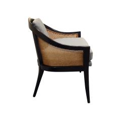 Harvey Probber Harvey Probber Elegant Pair of Lounge Chairs with Caned Backs and Sides 1950s - 729521