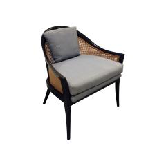 Harvey Probber Harvey Probber Elegant Pair of Lounge Chairs with Caned Backs and Sides 1950s - 1272737