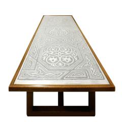 Harvey Probber Harvey Probber Etched Metal Top Coffee Table 1950s - 296094