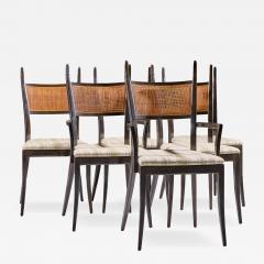 Harvey Probber Harvey Probber Gazelle Mid Century Ebonized Mahogany Dining Chairs Set of 6 - 4441047