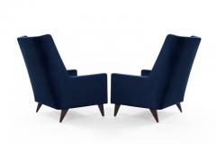 Harvey Probber Harvey Probber Lounge Chairs in Navy Velvet - 445966