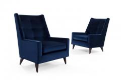 Harvey Probber Harvey Probber Lounge Chairs in Navy Velvet - 445967