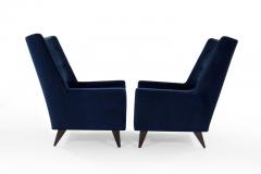 Harvey Probber Harvey Probber Lounge Chairs in Navy Velvet - 445968