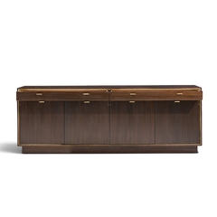 Harvey Probber Harvey Probber Mid Century Brass and Mahogany Credenza - 4799047