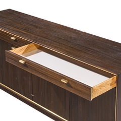 Harvey Probber Harvey Probber Mid Century Brass and Mahogany Credenza - 4799050