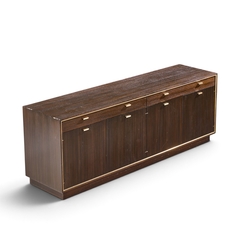 Harvey Probber Harvey Probber Mid Century Brass and Mahogany Credenza - 4799051