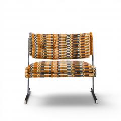 Harvey Probber Harvey Probber Mid Century Cantilevered Chrome Slipper Lounge Chairs Pair - 4647133