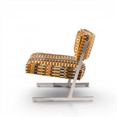 Harvey Probber Harvey Probber Mid Century Cantilevered Chrome Slipper Lounge Chairs Pair - 4647135