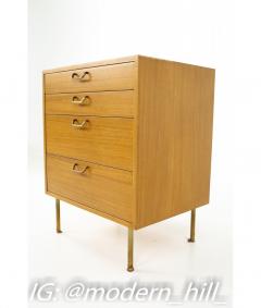 Harvey Probber Harvey Probber Mid Century Mahogany and Brass 4 Drawer Dresser Chest - 1828064