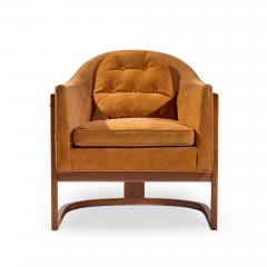 Harvey Probber Harvey Probber Mid Century Walnut Barrel Lounge Chairs Pair - 4529452