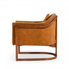 Harvey Probber Harvey Probber Mid Century Walnut Barrel Lounge Chairs Pair - 4529455