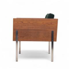Harvey Probber Harvey Probber Mid Century Walnut Case and Chrome Lounge Chairs Pair - 4252481