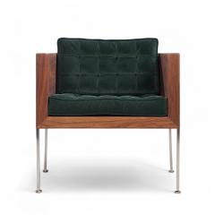 Harvey Probber Harvey Probber Mid Century Walnut Case and Chrome Lounge Chairs Pair - 4252482