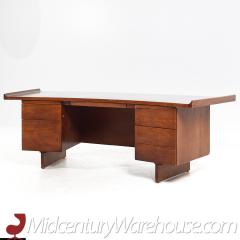 Harvey Probber Harvey Probber Mid Century Walnut Curved Executive Desk - 3684522