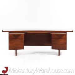 Harvey Probber Harvey Probber Mid Century Walnut Curved Executive Desk - 3684525