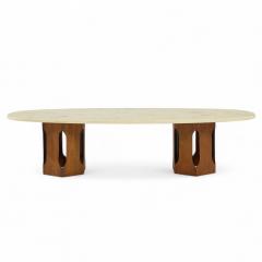 Harvey Probber Harvey Probber Mid Century Walnut and Stone Coffee Table - 4390867