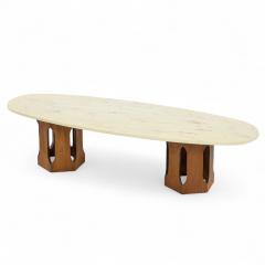 Harvey Probber Harvey Probber Mid Century Walnut and Stone Coffee Table - 4390872