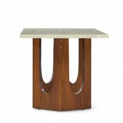 Harvey Probber Harvey Probber Mid Century Walnut and Stone Side Table - 4390971