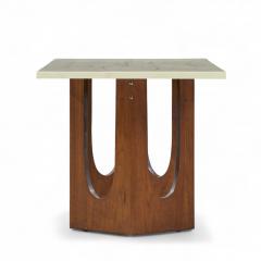 Harvey Probber Harvey Probber Mid Century Walnut and Stone Side Table - 4390972
