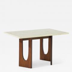 Harvey Probber Harvey Probber Mid Century Walnut and Stone Side Table - 4392149