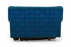 Harvey Probber Harvey Probber Oversized Blue Patterned Upholstered Lounge Armchair - 2793438