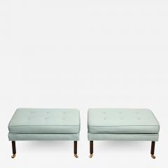 Harvey Probber Harvey Probber Pair of Benches with Mahogany Legs and Castors 1950s - 2510573