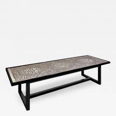 Harvey Probber Harvey Probber Rare Etched Pewter Top Coffee Table 1950s - 3430525